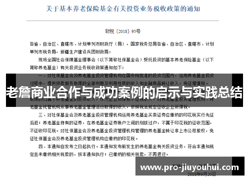 老詹商业合作与成功案例的启示与实践总结 老詹商业合作与成功案例的启示与实践总结